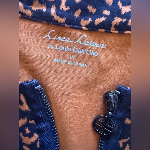 Linea Leisure by Louis Dell’Olio size Xl front zip Chetah print jacket - Picture 10 of 16